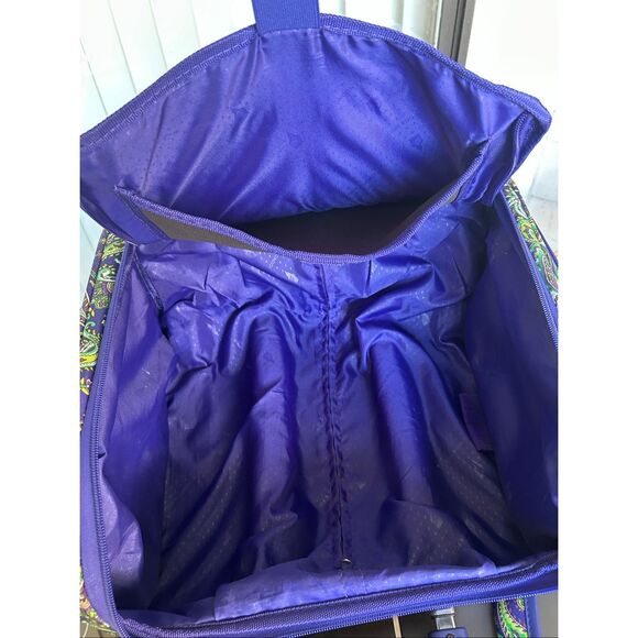 London Fog Mayfair Purple Paisley Underseat Carry on luggage 15” - Picture 12 of 16